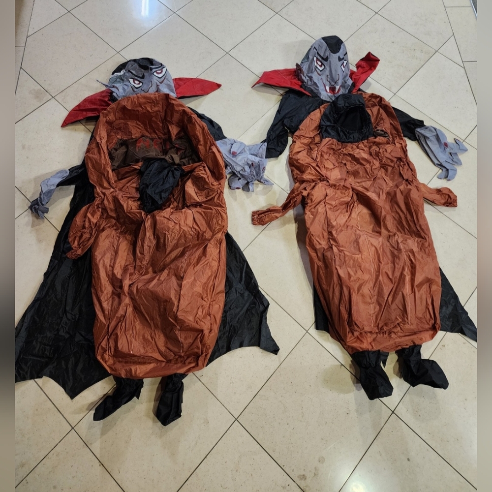 Child Inflatable Airblown Vampire Coffin Halloween Costume -- TESTED WORKS!